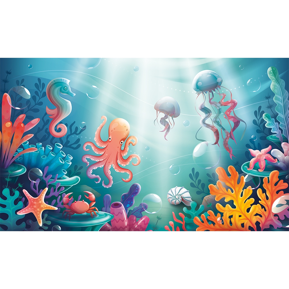 Painel Plástico 180 X 120cm Fundo Do Mar Un - Regina