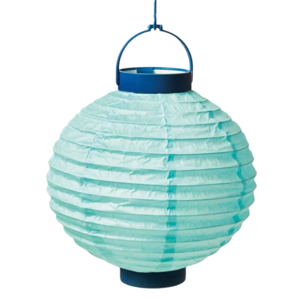 Lanterna Redonda Com Luz Azul - 20cm (cromus)