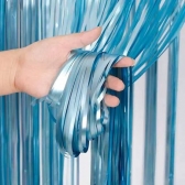 Cortina Metalizada Azul Claro 1x2 M Un