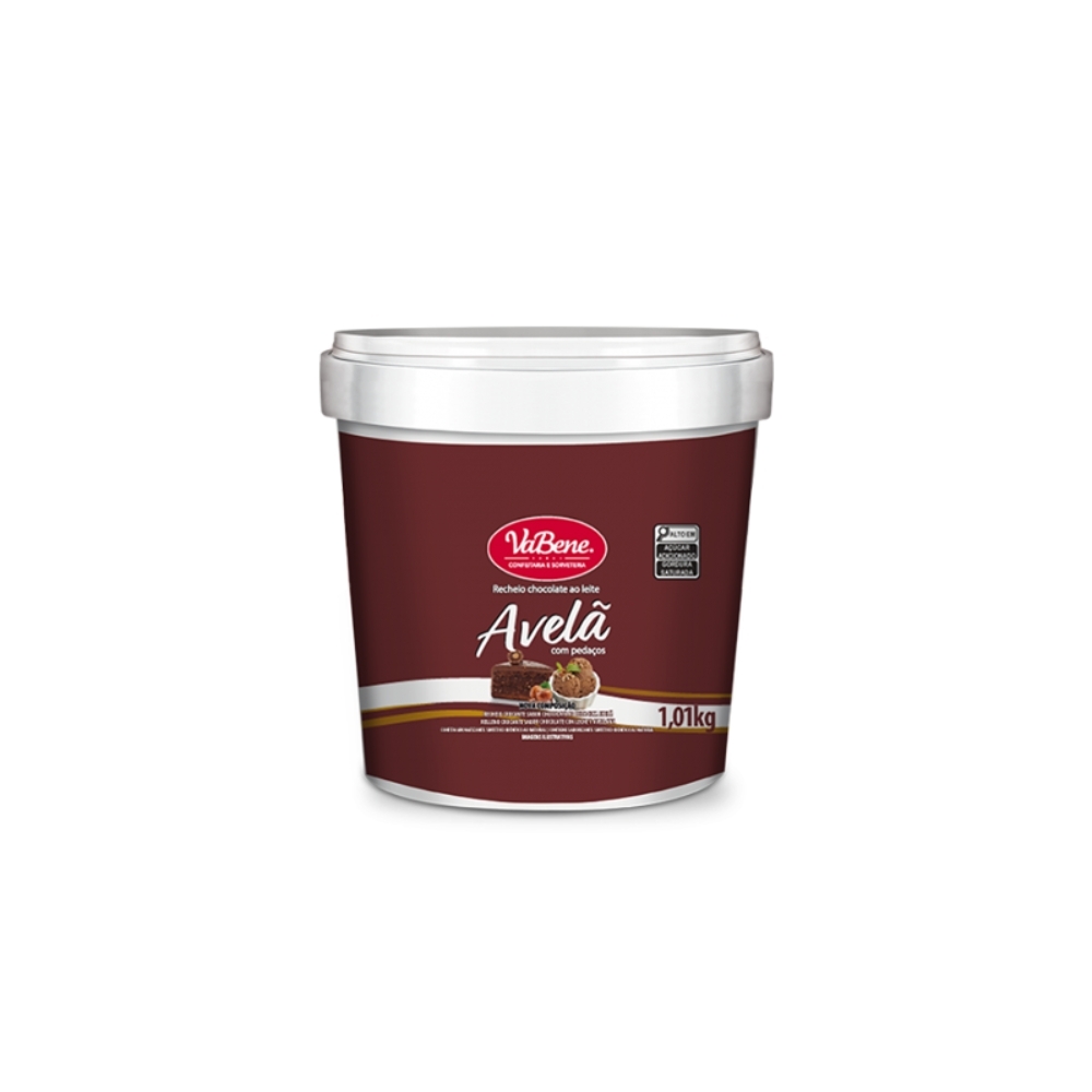 Recheio Chocolate Ao Leite Com Pedaços De Avelã 1.01kg - Vabene