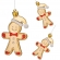 Enfeite De Natal Biscoito De Gingerbread Ouro (3un)