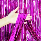 Cortina Metalizada Pink 100 X 200 Cm Un - Silverfestas