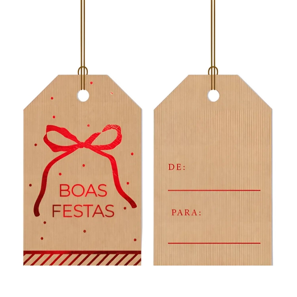 Tag Boas Festas Vermelho - 12un (cromus)