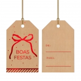 Tag Boas Festas Vermelho - 12un (cromus)