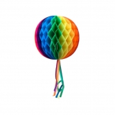 Enfeite Bola Sanfonada 30cm Com Fitas Un - Q Festa