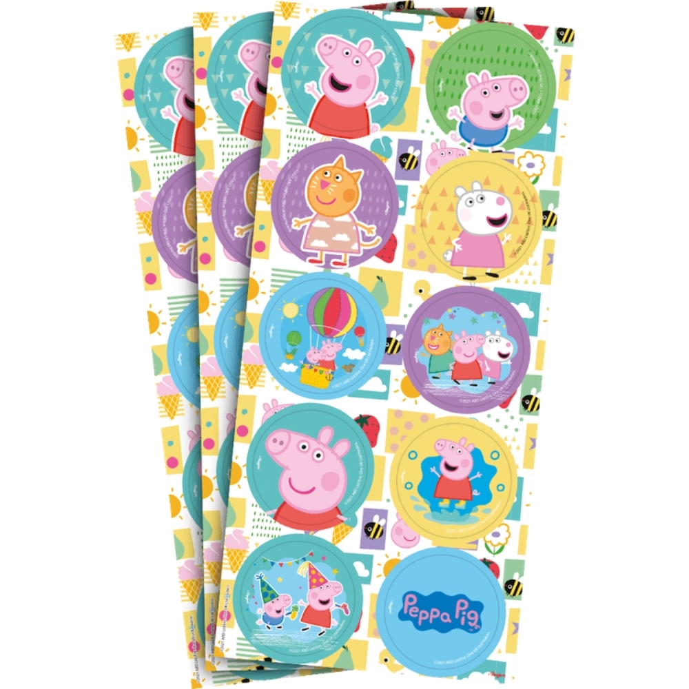 Adesivo Decorativo Redondo Peppa Pig 30 Un - Regina