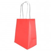 Sacola Papel Kraft Vermelha Tamanho 24cm X 10cm X 33cm 10un