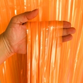 Cortina Metalizada Laranja 100 X 200 Cm Un - Silverfestas