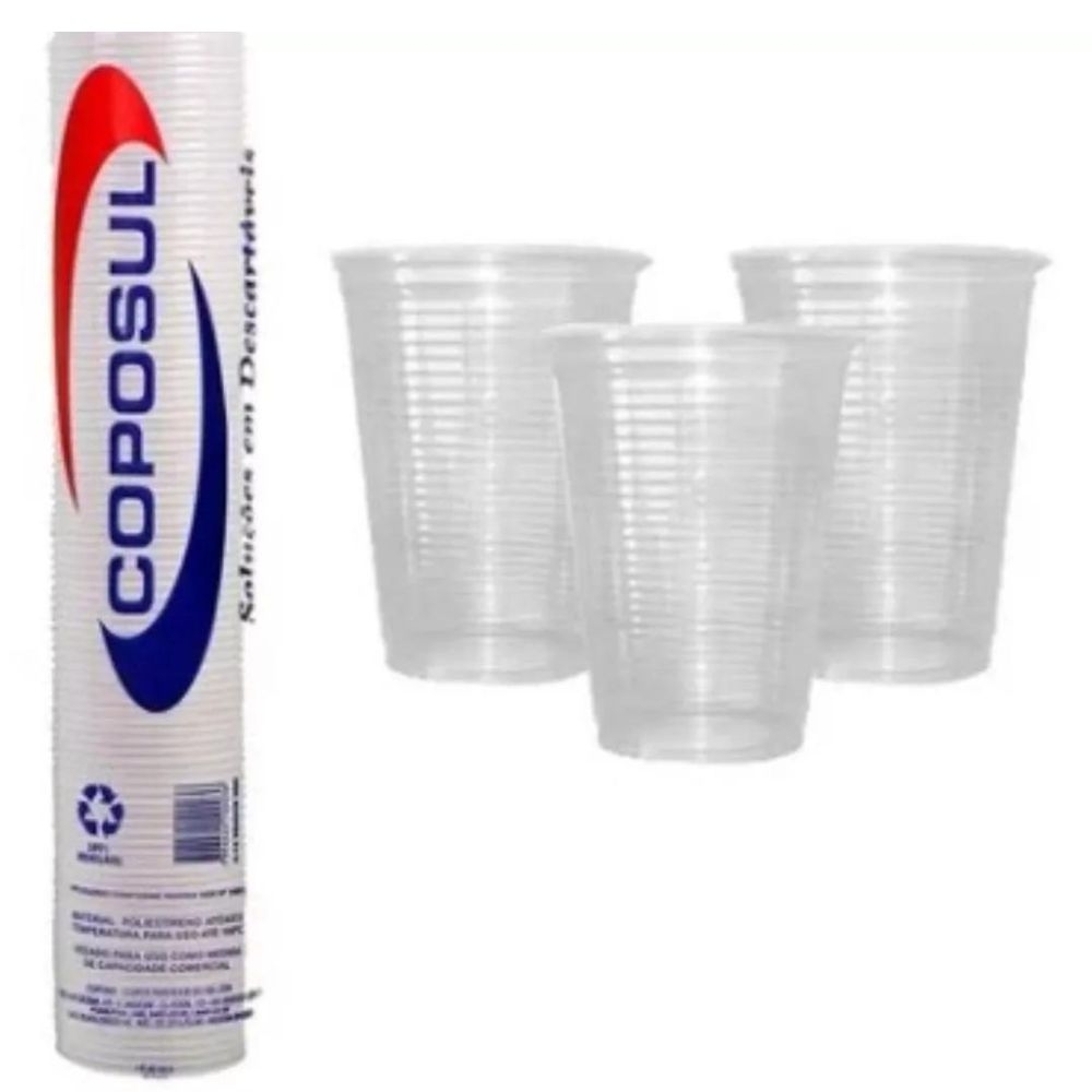 Copo Plástico Descartável Pacote 100 Un - 180ml - Coposul
