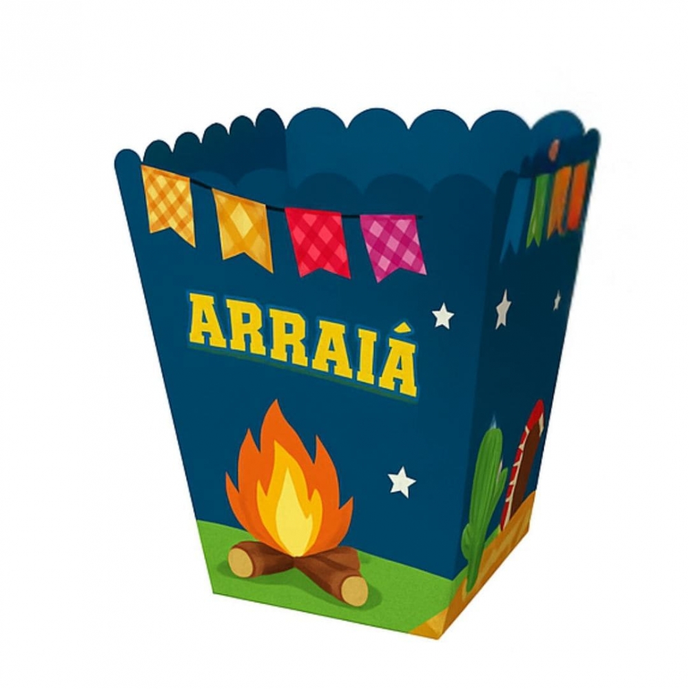 Regina Junina Mini Caixa De Pipoca Arraia 04 Un