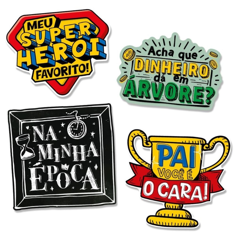Plaquinhas Para Fotos O Melhor Pai 4 Un - Regina