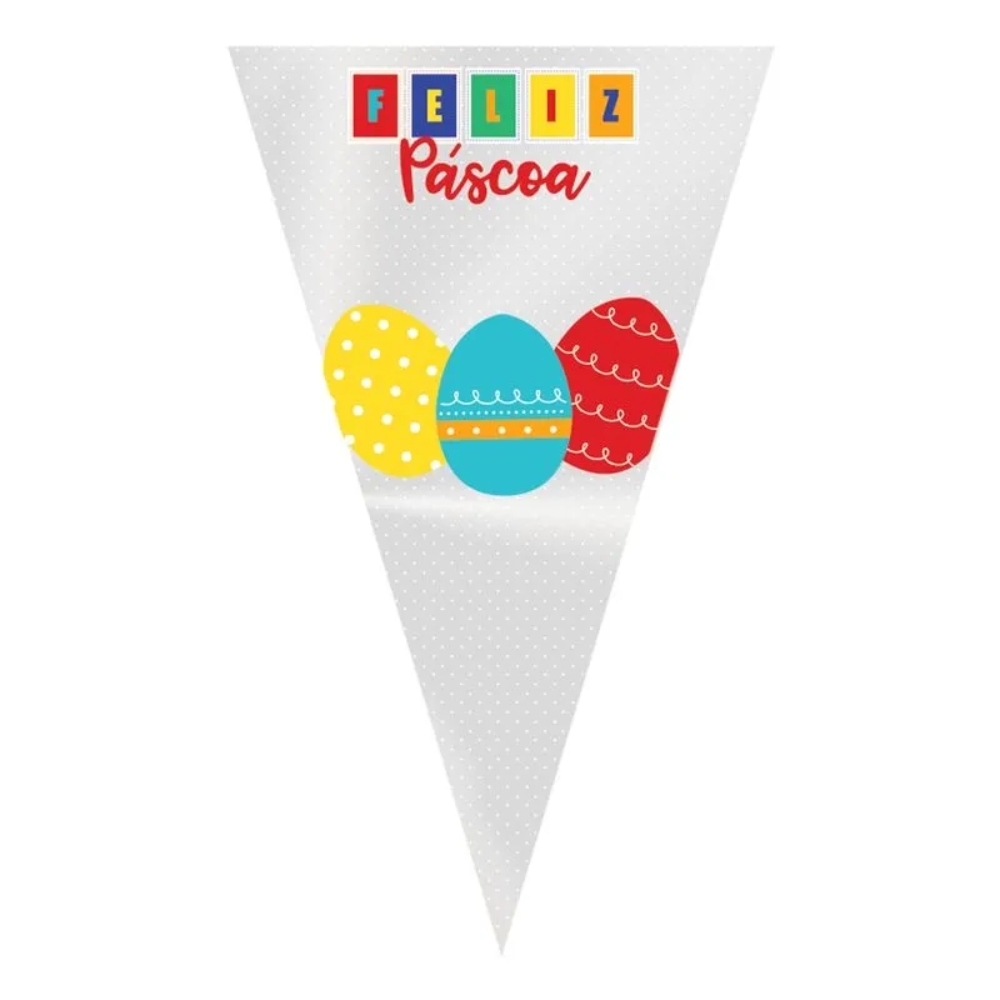Emabalagem De Cone Feliz Páscoa Energia 18x30cm 50 Un - Cromus