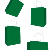 Sacola Papel Kraft Verde Bandeira Tamanho 18cm X 09cm X 22cm 10un