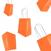 Sacola Papel Kraft Laranja Tamanho 14cm X 08cm X 16cm 10 Un