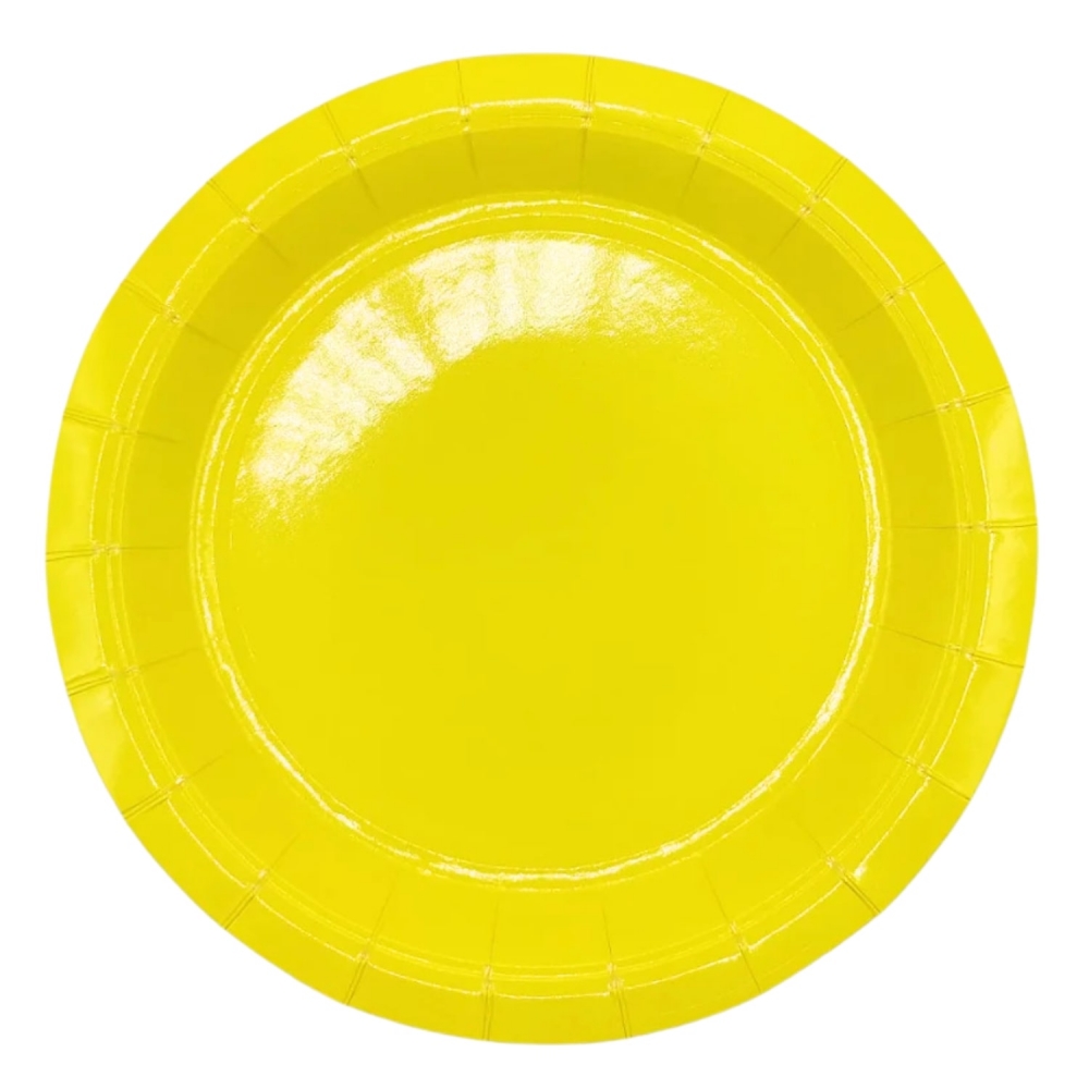 Prato De Papel Silver Amarelo 18cm 10un