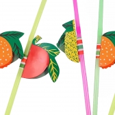 Canudo Decorado Com Frutas Flex Strawplast 6mm 10un