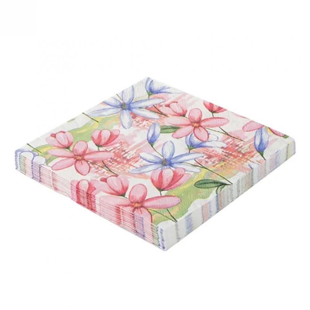 Guardanapo De Margaridas 33x33 Silver - 20 Un