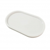 Bandeja Decorativa Oval Branca Un - Tasil