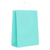 Sacola Papel Kraft Turquesa Tamanho 14cm X 08cm X 16cm 10un