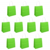 Sacola Papel Kraft Verde Limão Tamanho 18cm X 09cm X 22cm 10un