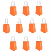 Sacola Papel Kraft Laranja Tamanho 14cm X 08cm X 16cm 10 Un