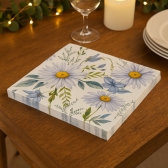 Guardanapo Flores Lilas 32x32 Silver - 20 Un