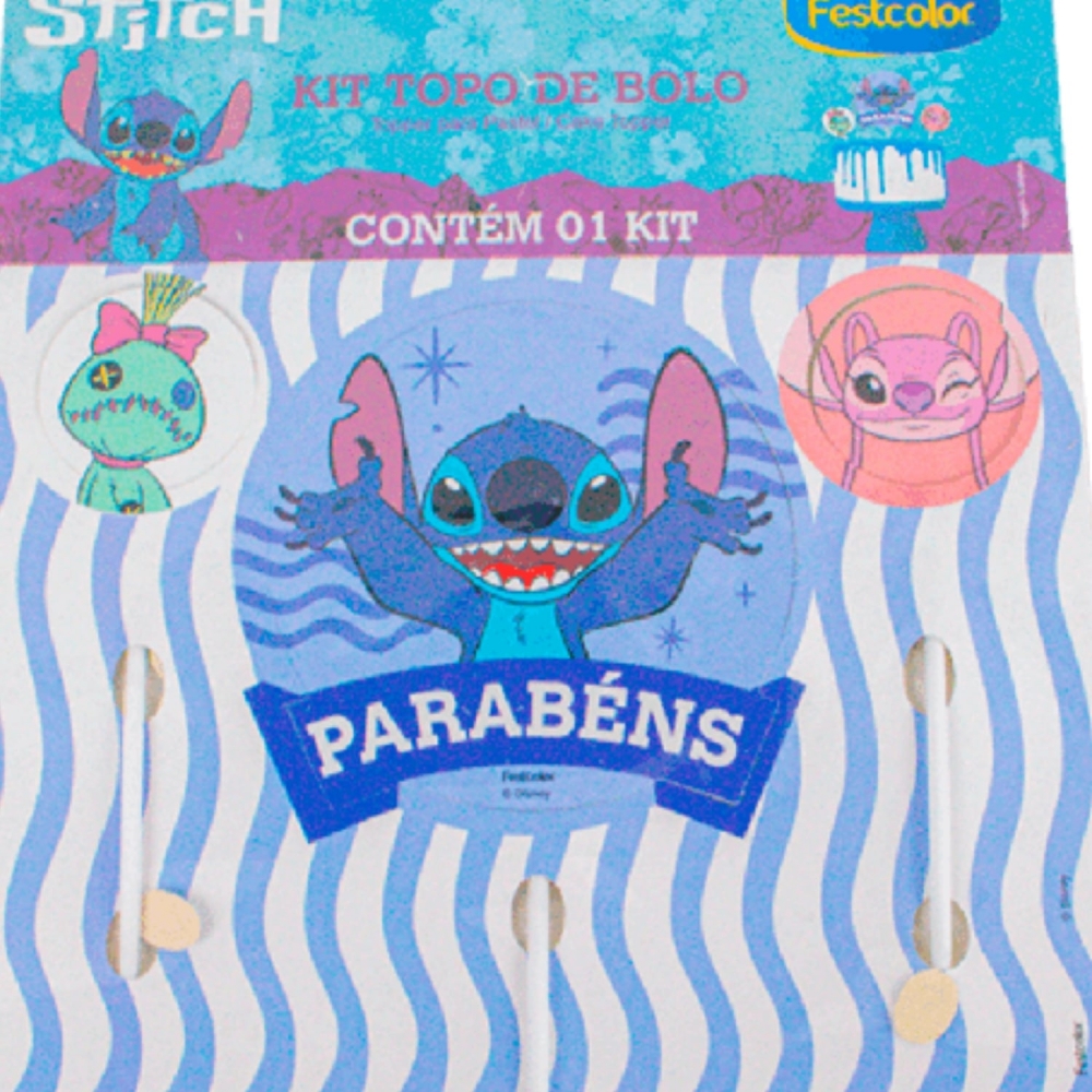 Topper Para Bolo Stitch 3 Un - Festcolor