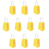 Sacola Papel Kraft Amarelo Tamanho 18cm X 09cm X 22cm 10 Un