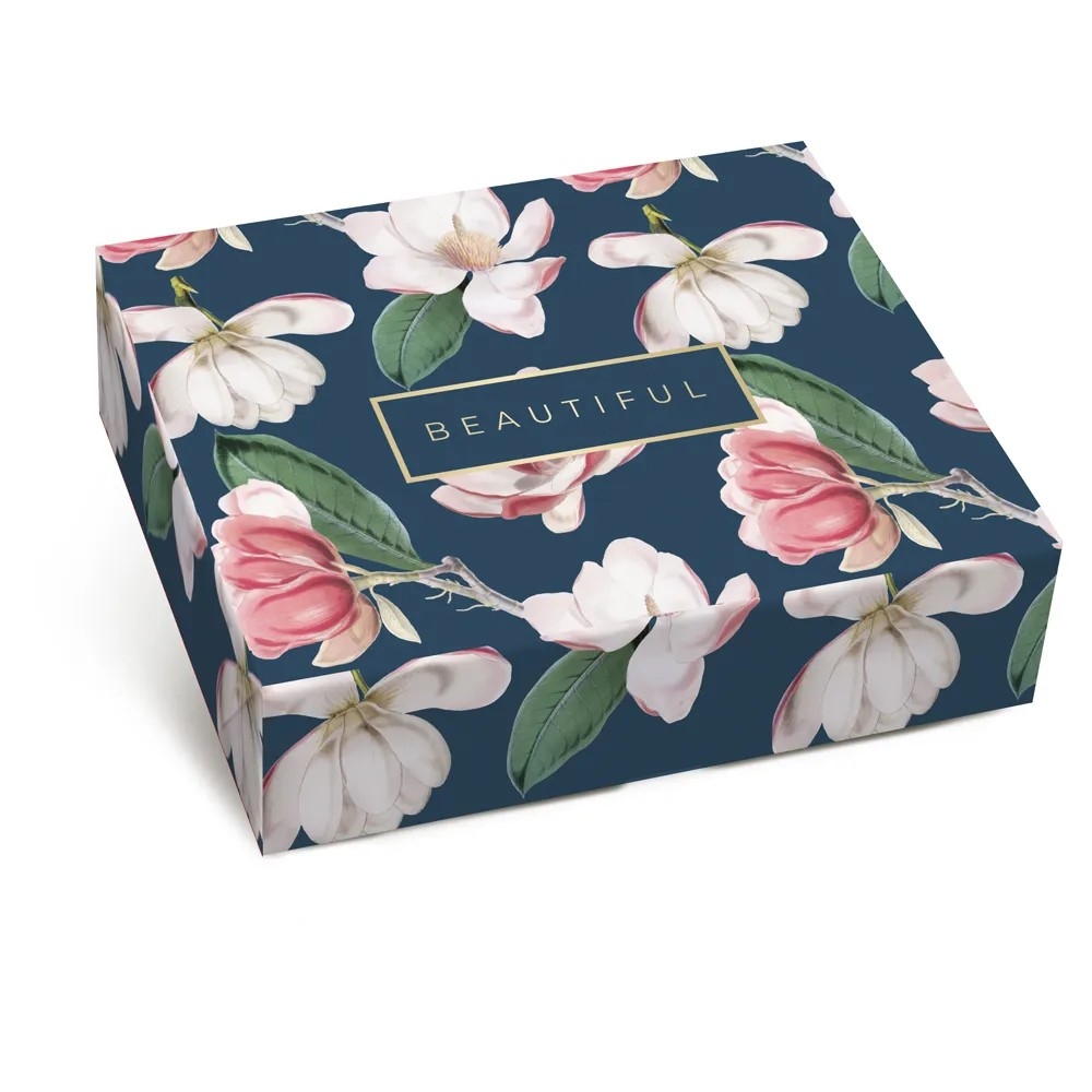 Caixa Retangular Com Tampa/fundo Magnolia Beautiful M Un - Cromus