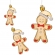 Enfeite De Natal Biscoito De Gingerbread Ouro (3un)