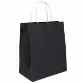 Sacola Papel Kraft Preta Tamanho 24cm X 10cm X 33cm 10 Un