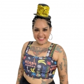 Mini Cartola Paete Dourada Festa De Carnaval