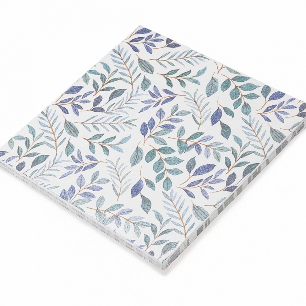 Guardanapo De Folhagem 32x32 Silver - 20un