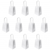 Sacola Papel Kraft Branca Tamanho 24cm X 10cm X 33cm 10 Un