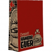 Saco Delivery De Papel Kraft M 29x24x12 Impresso Hamburguer Vermelho 50 Un - Festcolor
