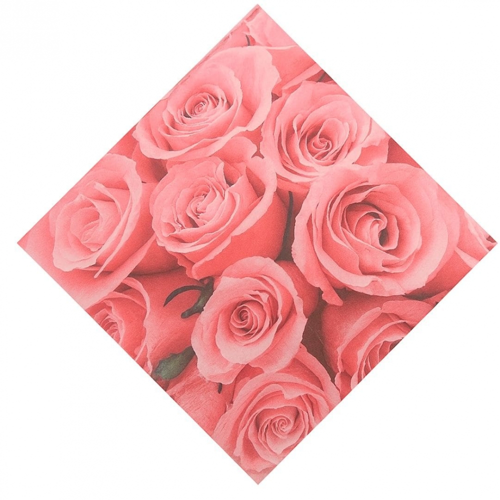 Guardanapo De Rosas 32x32 Silver - 20un