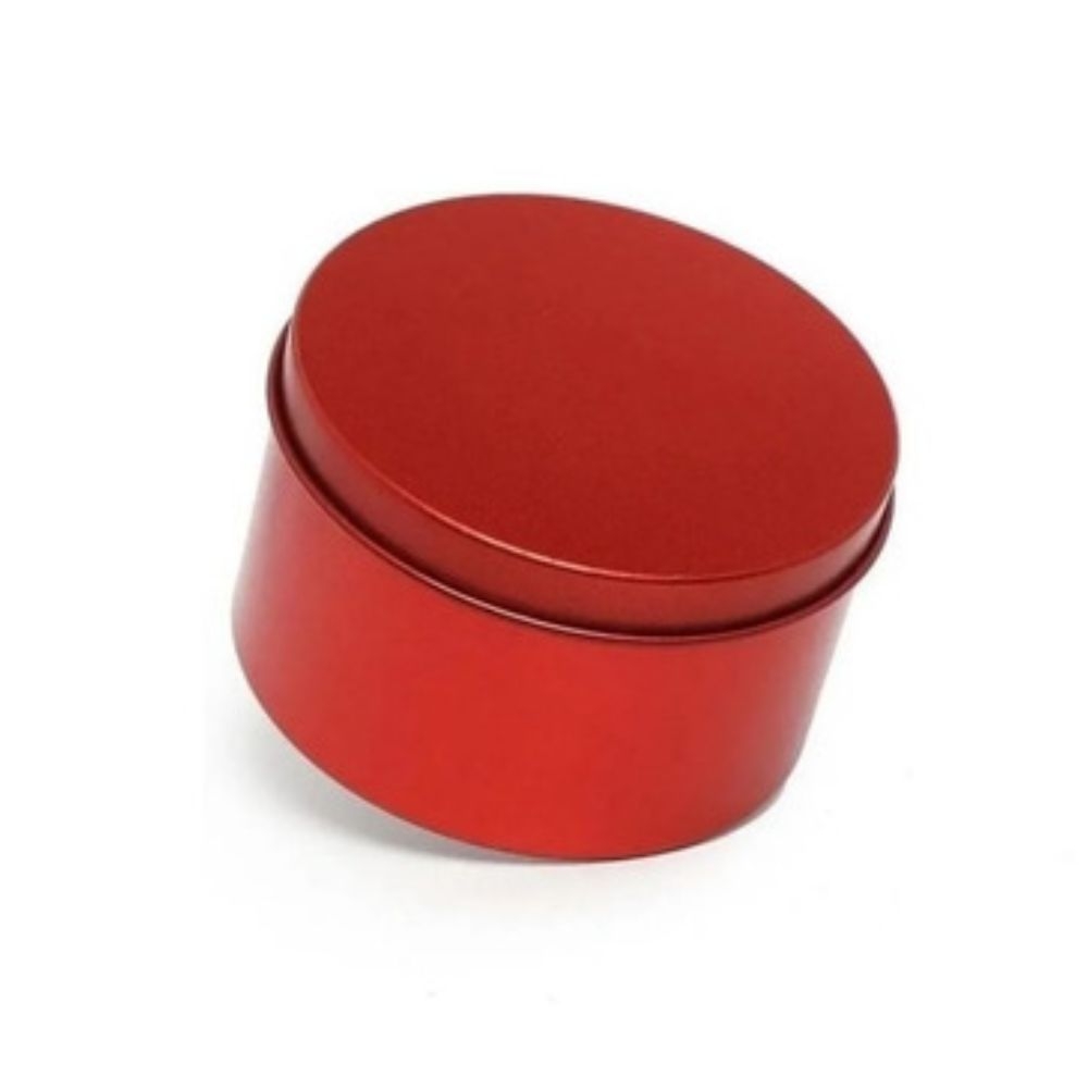 Latinha De Metal Redondo 7,5x4,5cm Vermelho 10un - Art Lille