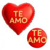 Balao Metalizado Coração Te Amo Vermelho 10 Polegadas