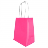 Sacola Papel Kraft Rosa 18cm X 09cm X 24cm 10 Un