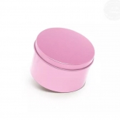 Latinha De Metal Redonda 7,5x4,5 Rosa 10un - Art Lillie