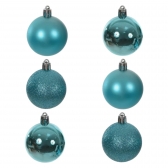 Bola Mista Azul Claro 8cm 6un Florarte