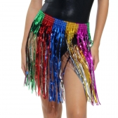 Saia De Carnaval Havaiana Metalizada Colorida 40cm