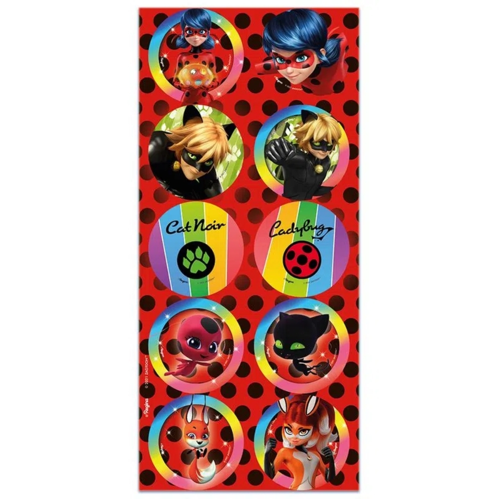 Adesivo Ladybug Miraculous 30 Un - Regina