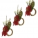 Porta Guardanapo Poinsetia Vrm/ouro 9cm Florarte