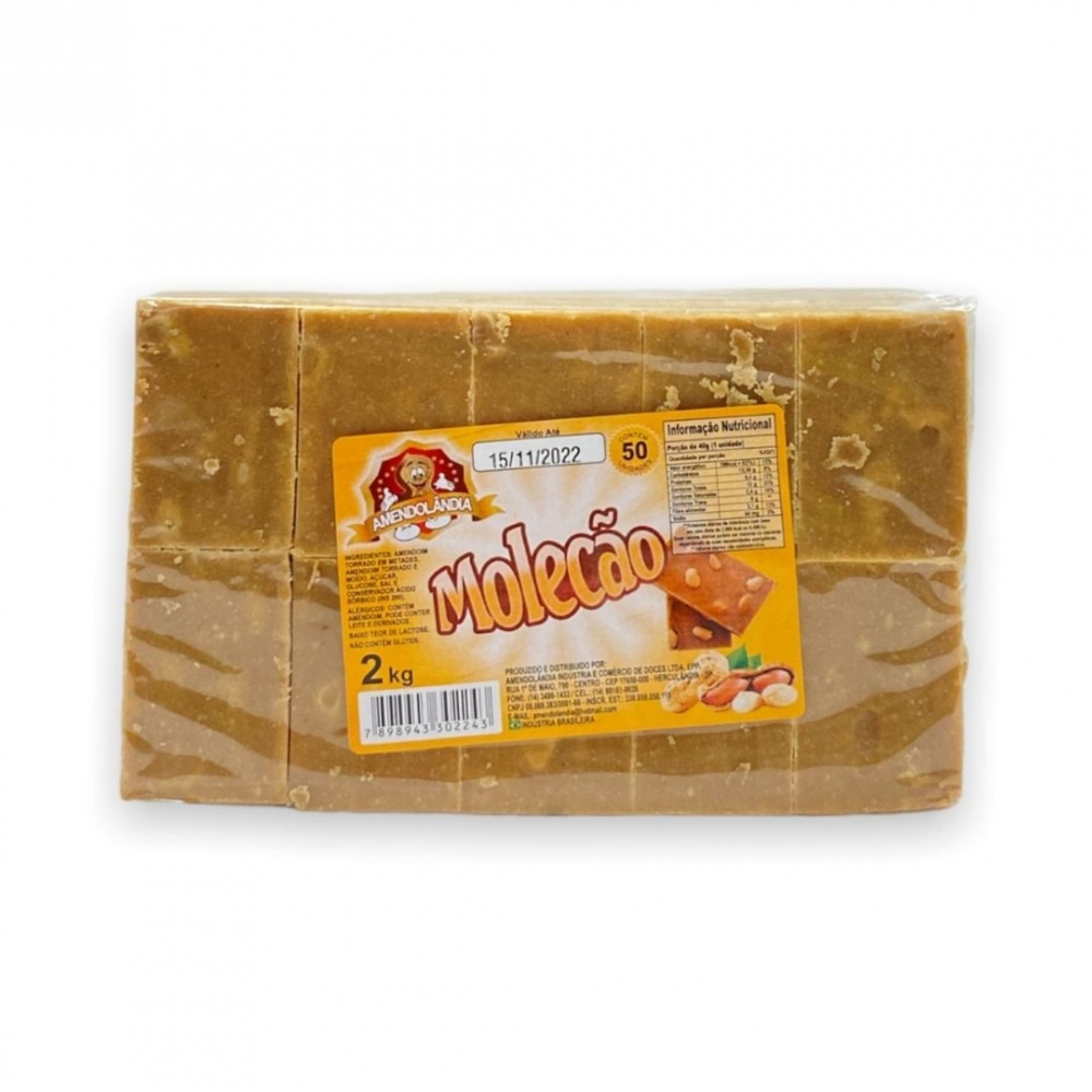 Paçoca Molecão Barra 2kg 50un - Amendolândia