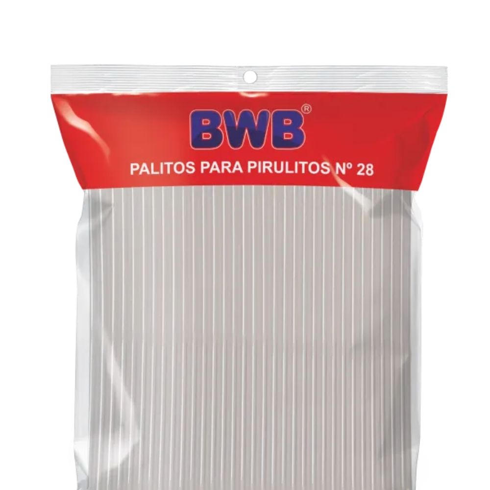 Palito Pirulito Plástico Grande 50 Un - Bwb
