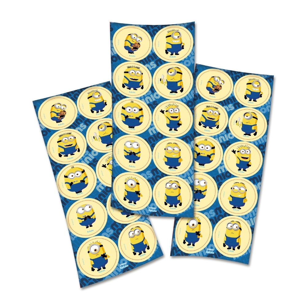 Adesivo Decorativo Redondo Minions 30 Un - Festcolor