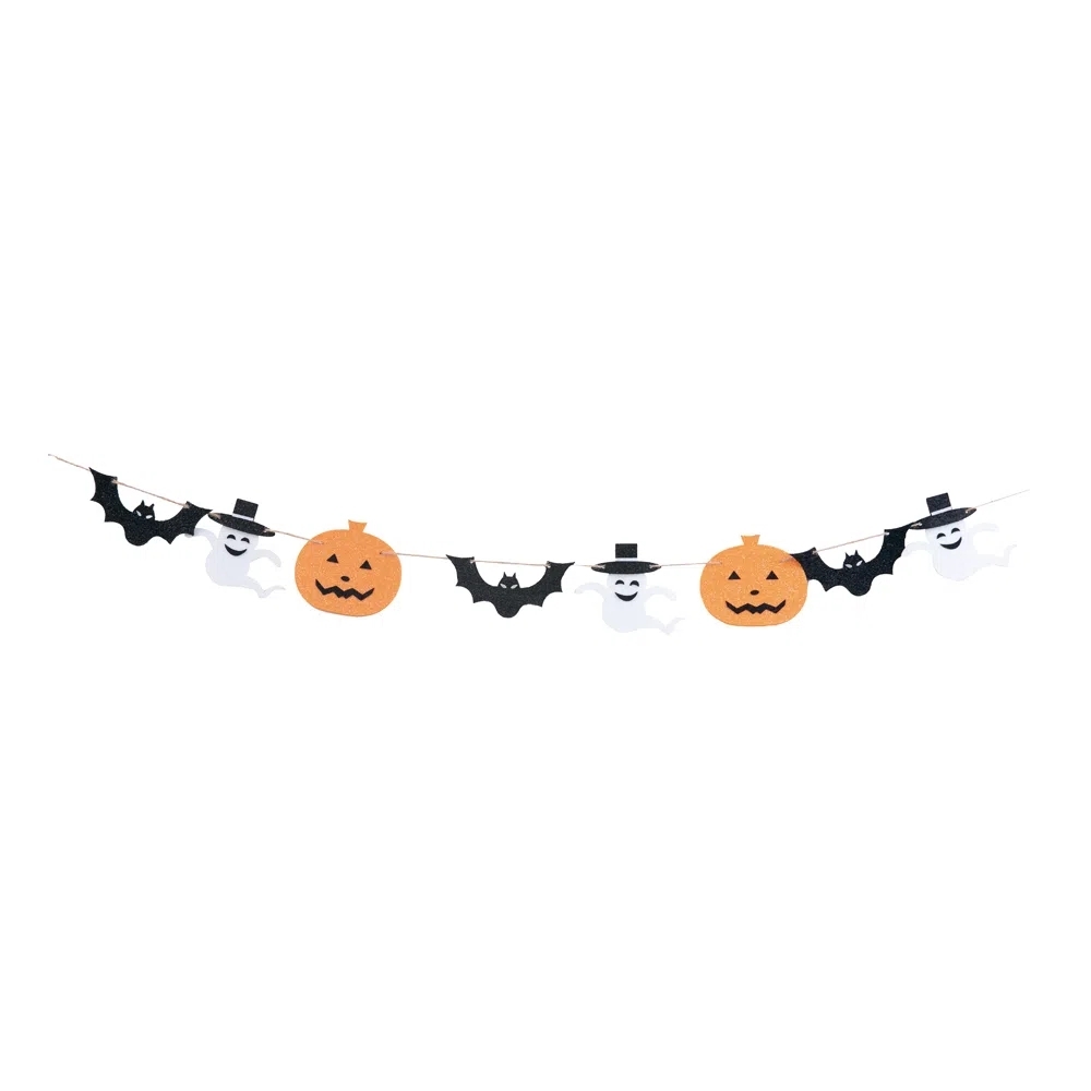 Faixa Decorativa Varalzinho Abóbora E Morcego Halloween Un - Cromus