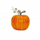 Abóbora Decorativa Halloween Cabo Com Folhas Un - Cromus