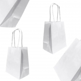 Sacola Papel Kraft Branca Tamanho 24cm X 10cm X 33cm 10 Un